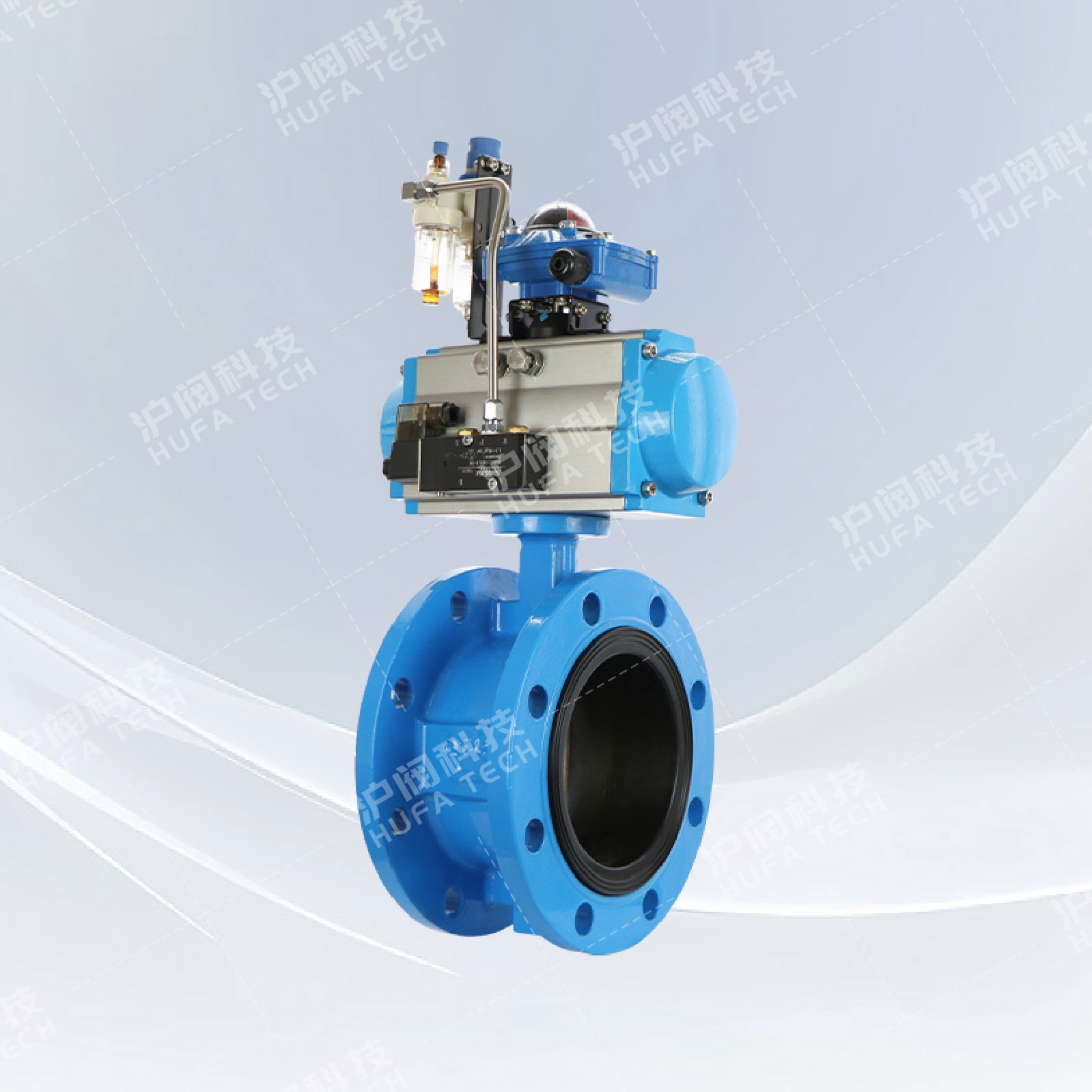 法兰中心板式蝶阀(气动)